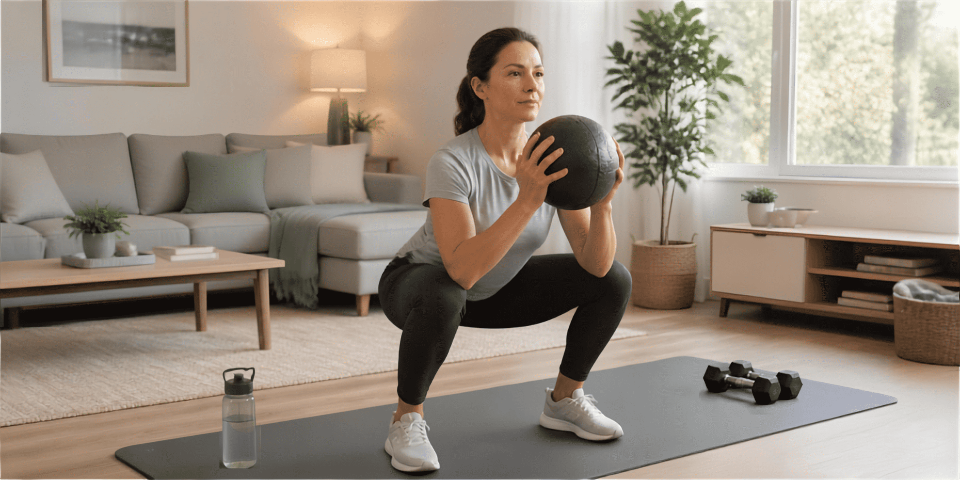 Squat con palla medica